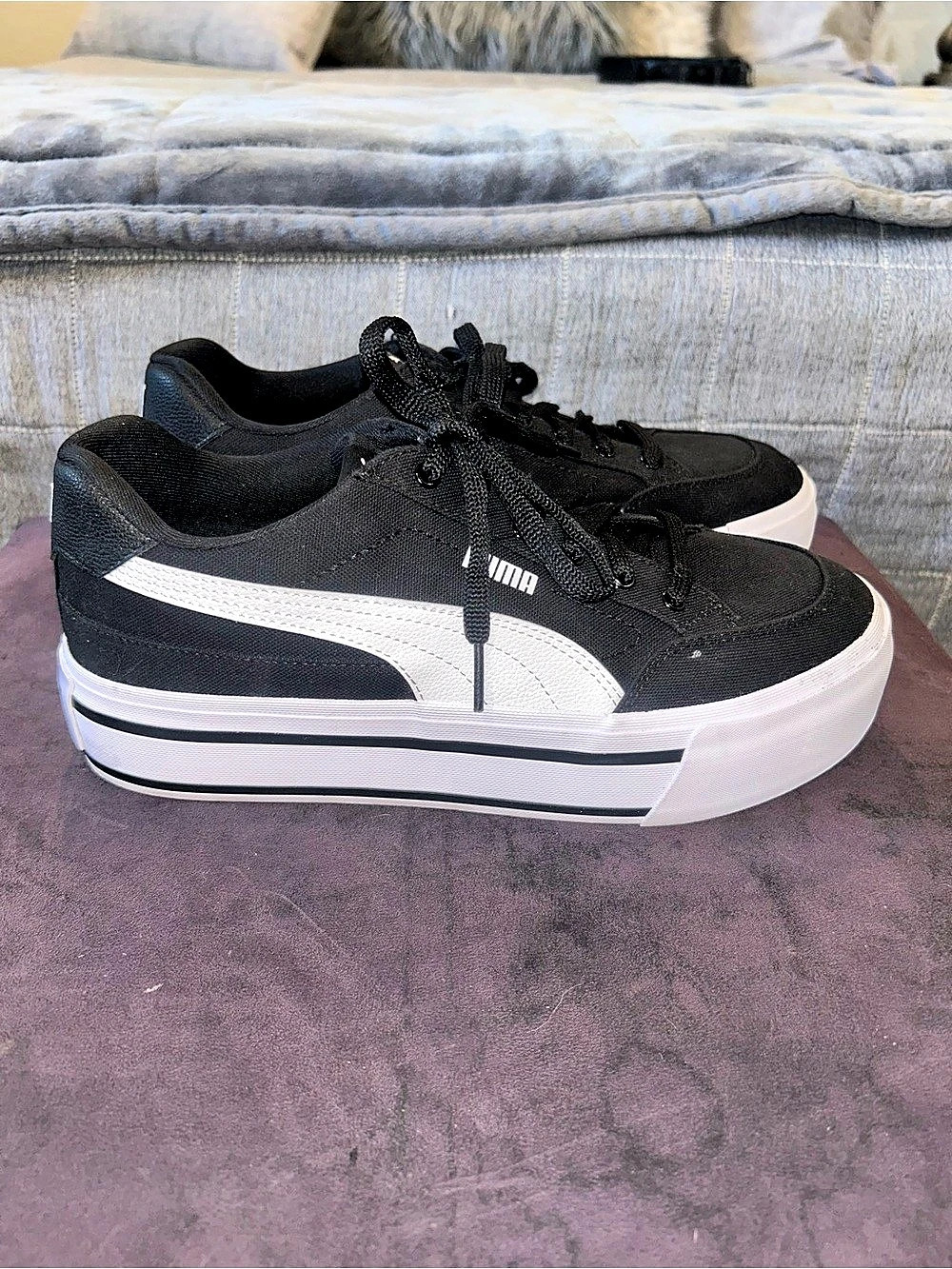 Puma Court Classic Vulc in black and white.